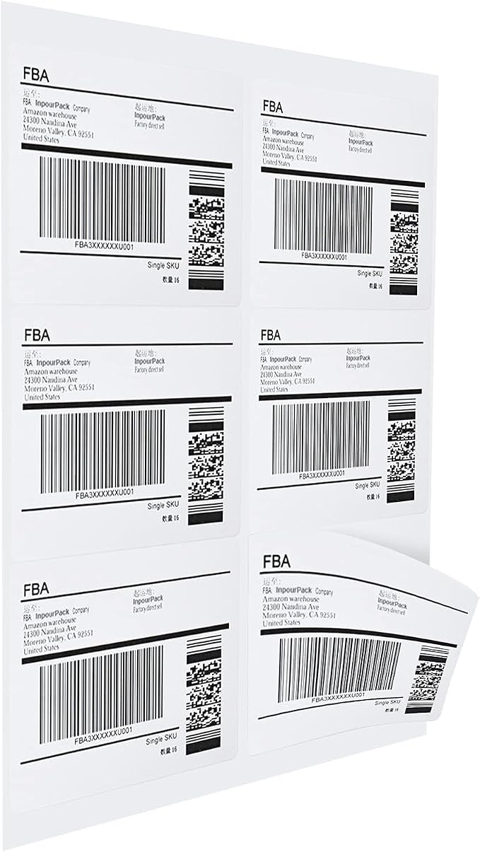 6 UP Labels, 4" x 3-1/3" Shipping Address Labels for Laser Inkjet Printer, Self Adhesive, Blank Mailing Sticker Printer Paper (500 Sheet=3000) | Mailing Labels, Self Adhesive White Sticker Paper, Blank Mailing Paper (500 Sheet=3000 Labels)