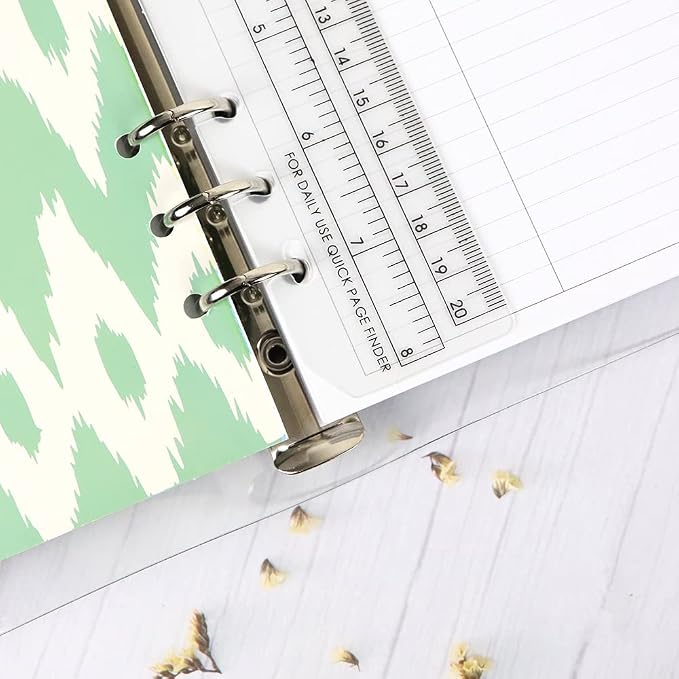 10 Pack Clear Ruler Bookmark Plastic Binder Divider A5 Straight Ruler Page Markers Today Planner Page Finders for A5 6 Ring Notebook Binder Refillable Journal