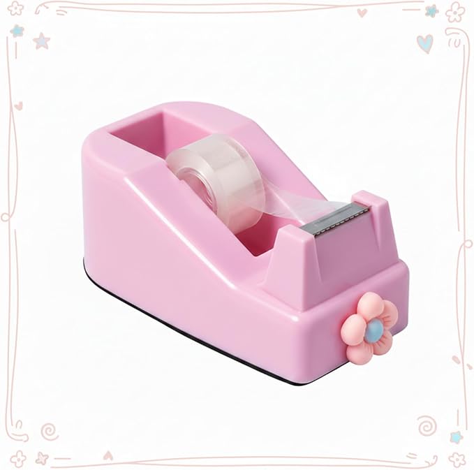 Tape Dispensers,Purple/Pink Tape Dispenser,Tape Dispenser Desk with Stable Weighted Base,Easy One-Hand Use for Scrapbook,Duct Tape & Packing Tape,Ideal for Vision Board Supplies,Office&School Supplies