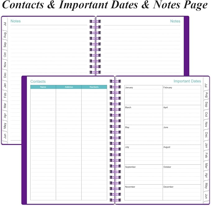 2026-2027 Appointment Book & Planner - Hourly Planner from July 2026 - June 2027, Weekly Appointment Book 2026-2027 with 30-Minute Interval, 6.4" x 8.5", Purple
