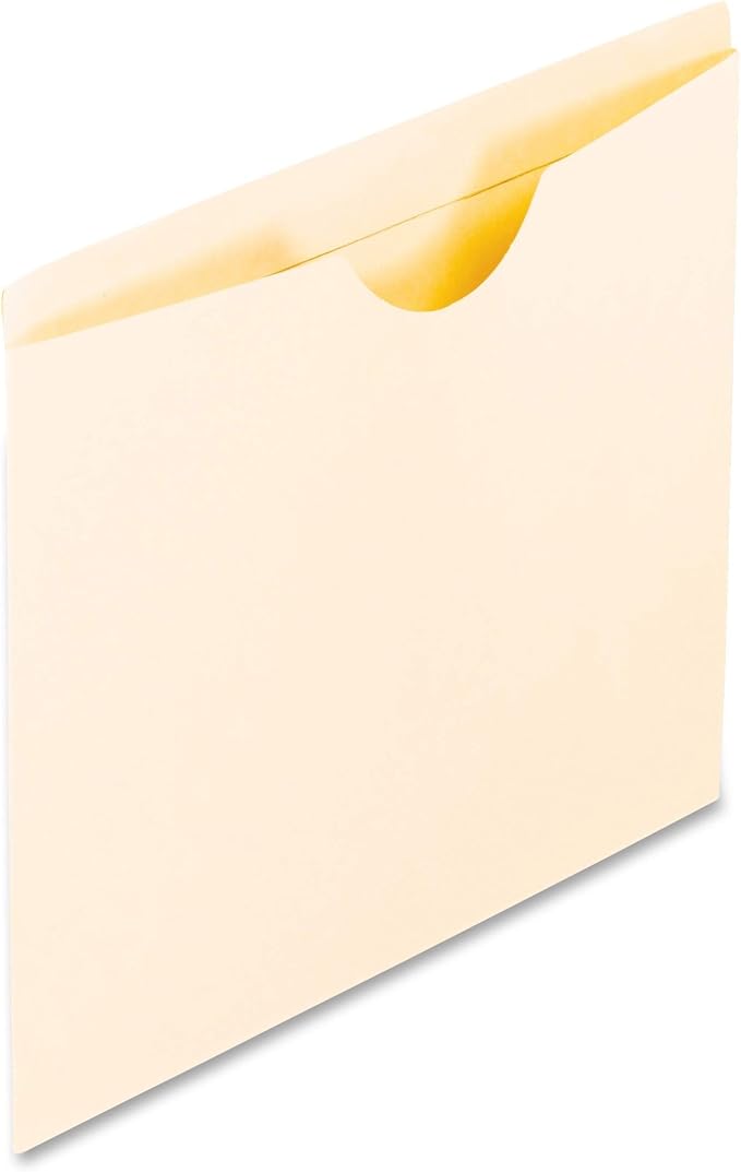 Pendaflex File Jackets, Letter Size, Manila, Reinforced Straight-Cut Tabs with Thumb Cut, 100 per Box (22000EE)