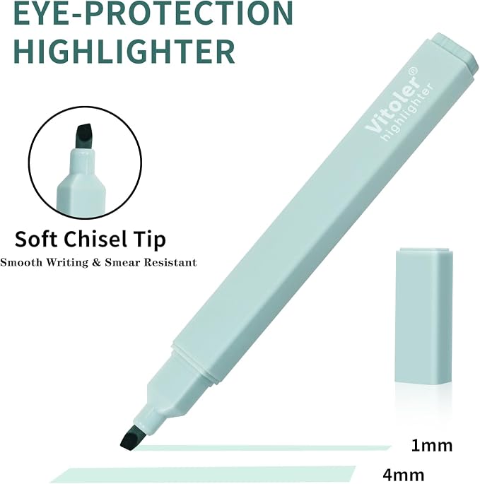 Piochoo Highlighters and Pens Set, 6 Aesthetic Highlighters and 6 Black Ink Gel Pens Fine Point Tip for Women Nurse Bible Study, Journaling, School and Office Supplies