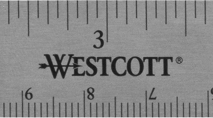 Westcott 10414 Stainless Steel Metal Ruler with Non-Slip Cork Base, 6 in