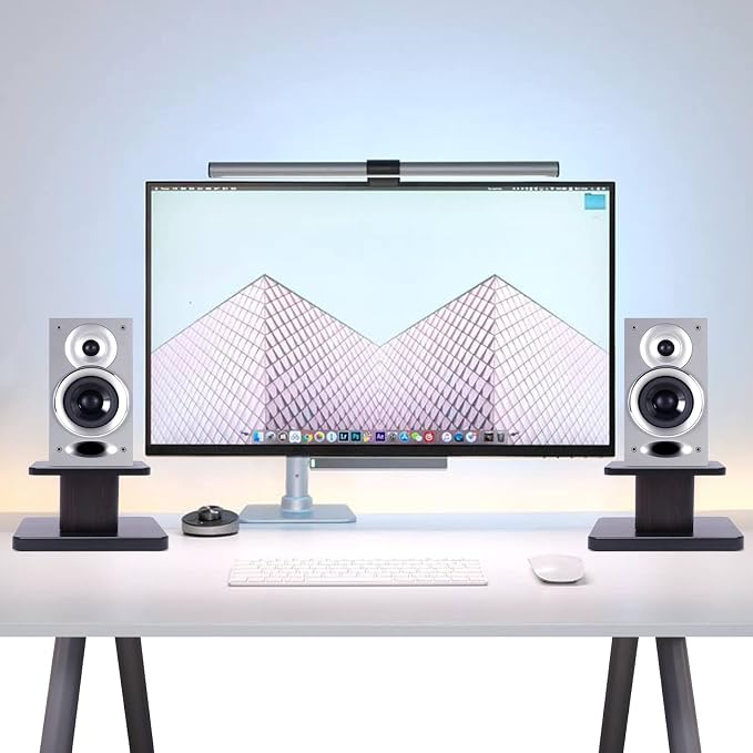 Universal Speaker Stand Pair, H6in Desktop Bookshelf Speaker Stands Holder for Surround Sound Studio Monitors Up to 33lbs, for Home Theater Living Room Floor, Black