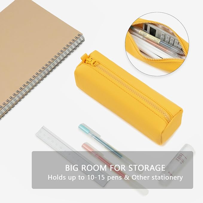 Pencil Case Lightweight and Durable Ideal Pencil Pouch for School and Office Supplies (Yellow,Oxford)