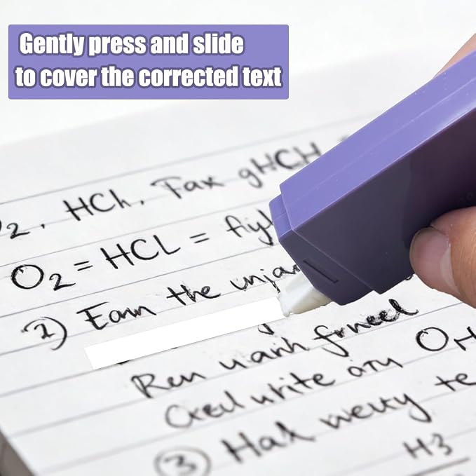 LOPURO White Correction Tape, 6Pcs Cute White Out Correction Tape,Pastel Color Correction Tapes Eraser Easy to Use Instant Applicator for School Office Home Aesthetic Supplies (Purple)
