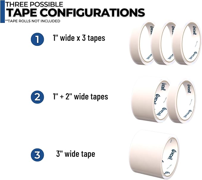 ICO by Excell 2-Pack Triple Premium Extra Wide Metal Multi-Rolls Desktop Tape Dispenser, ET-13371, 3 inch Wide, 3 inch Core, Pack of 2