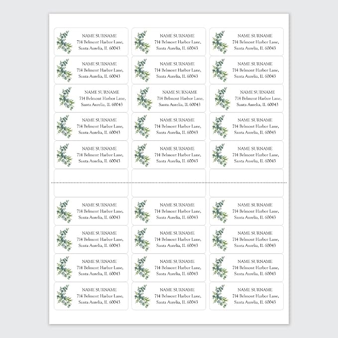 Personalized Eucalyptus - Return Address Labels x 100
