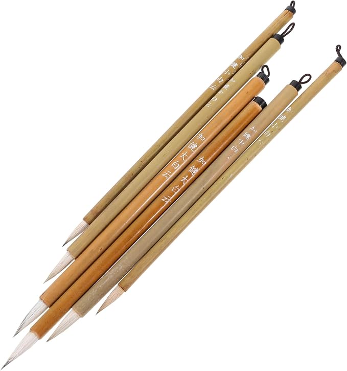 LALAFINA 12 Pcs Chinese Calligraphy Brush Set Sumi Brushes for Ink Traditional Calligraphy Brush Pen for Beginners Writing Drawing Painting 8.66 in