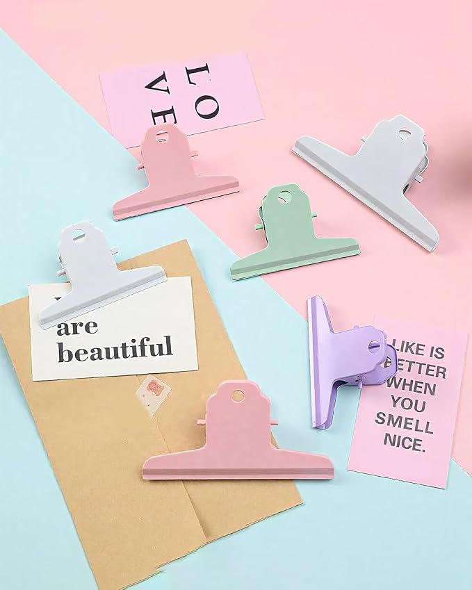 4PCS Extra Large Binder Clips Metal Bulldog Clips Large Paper Clamps Holder Chip Clips for Home School Office Drawing Bag 4inch