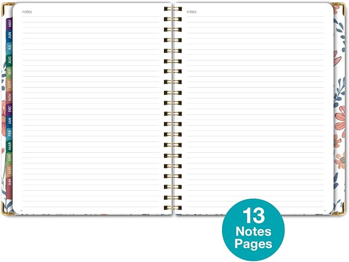 HARDCOVER Academic Year 2026-2027 Planner: 14 Months (May 2026 Through June 2027) 8.5"x 11" Daily Weekly Monthly Planner Yearly Agenda. Bookmark, Pocket Folder and Sticky Note Set (Colorful Botanicals)