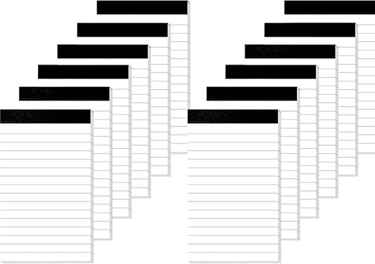 Nichela 12 Pack Small Notepad, 3 x 5 Inch Ultra Quality Note Pads, Server Lined Papers and Desk Notepads for Office Supplies, Writing and Memo pads 30 Sheets Each