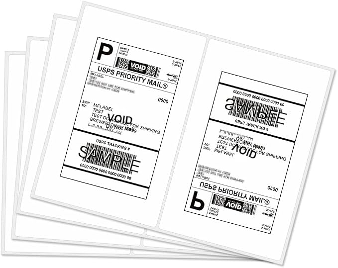 MFLABEL® Round Conrner Half Sheet Shipping Labels 2-UP Click-n-Ship Mailing Postage Labels(4000Labels)