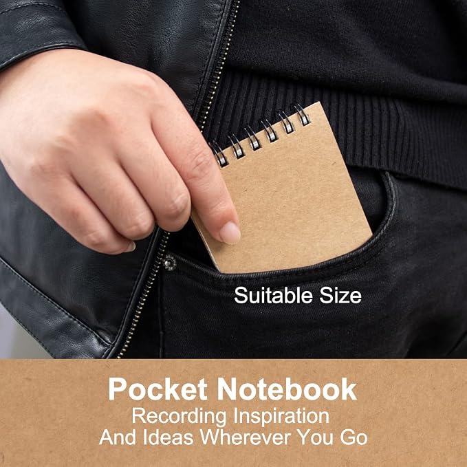 6 Pack 3x5" Spiral Pocket Notebook, College Ruled Small Notepad for School | Mini Notebooks & Small Notebooks, Pocket Notepads, Lined Note Pads for Home Office School Work Travel, Ideal for Quick Notes