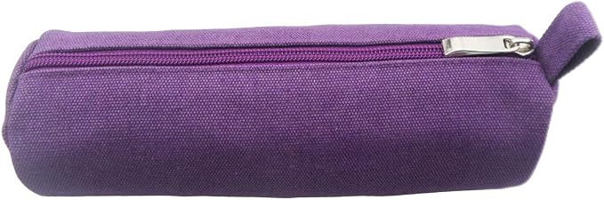 Enyuwlcm Heavy Canvas Stationery Stylish Simple Pencil Bag and Durable Compact Zipper Pencil Case Pouch 1 Pack Purple