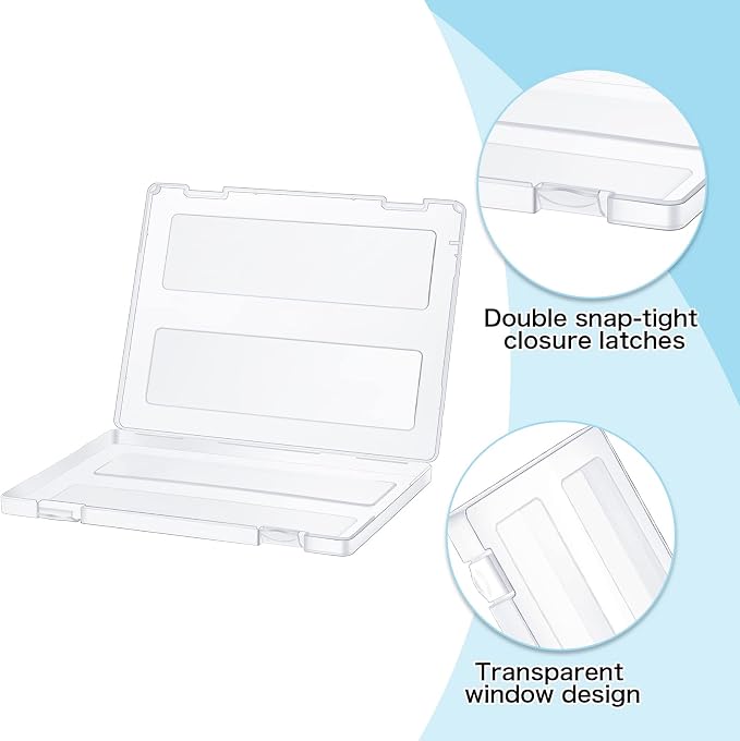 Outus 15 Pieces A4 File Box Paper Photo Storage Box A4 Portable Project Case Clear Plastic Document Magazine Organizer for Back to School Office Supplies Accessories