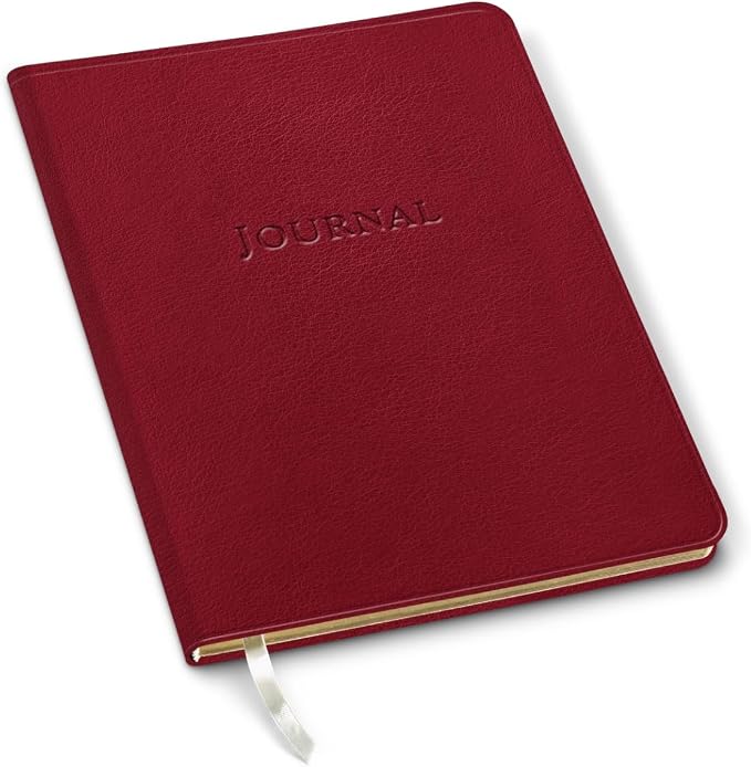 Gallery Leather Journal Notebook - 192 Pages, Softcover, For Men and Women | For Writing, Work & Travel, Handcrafted - Camden Red - 9.75 x 7.5, Large Grid