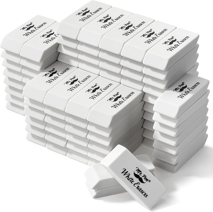 Mr. Pen- White Pencil Eraser, 100 Pack | Large Latex Free Block Erasers Bulk for School, Office, Art Sketching, Homework, Exams, Clean Smudge-Free Correction