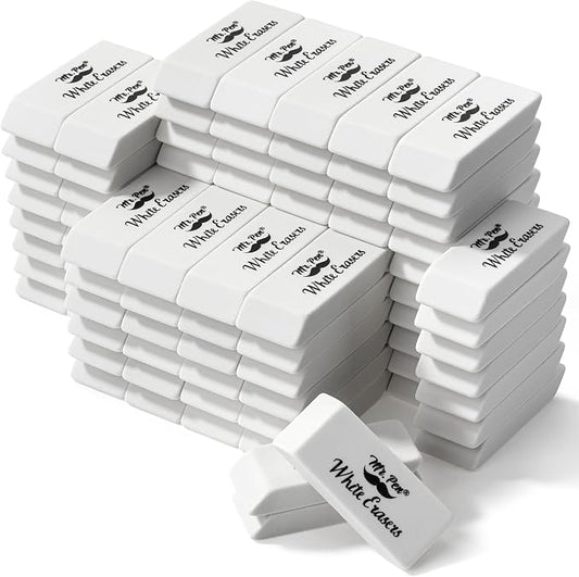 Mr. Pen- White Pencil Eraser, 100 Pack | Large Latex Free Block Erasers Bulk for School, Office, Art Sketching, Homework, Exams, Clean Smudge-Free Correction
