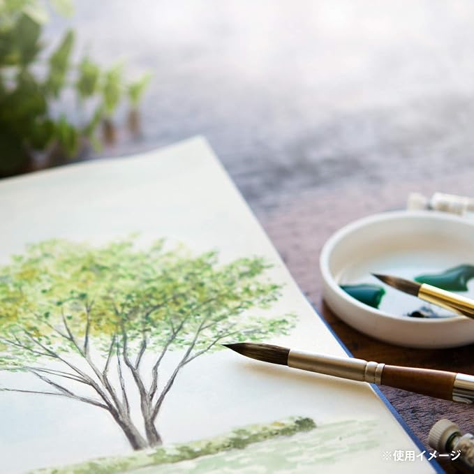 Maruman VifArt Watercolor Artbook- Premium Fine Watercolor Paper, Natural White, F2, 7.83" x 10.28", 15 Sheets/ 30 Pages, Reinforced Cover Sketchbook for Watercolor & Mixed Media, Blue