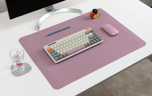 Dual-Sided Leather Desk Pad,Blotter for Laptop Computer,Mouse Pad,Writing,Drawing,Arts and Craft Mat (17"x24", Lilac)