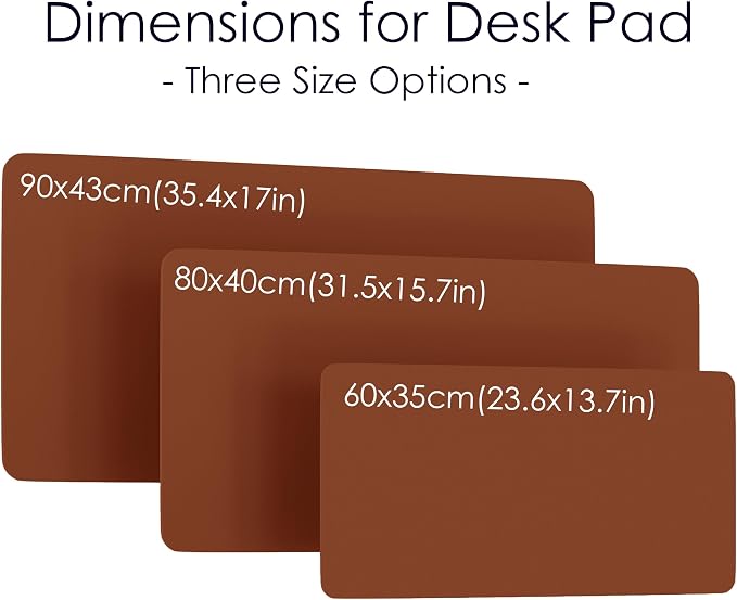 Leather Desk Pad Protector, Waterproof Mouse Pad, PU Desk Mat, Office Desk Cover, Desk Writing Mat for Office/Home/Work/Cubicle (Brown/Gray) 31.5x15.7 in