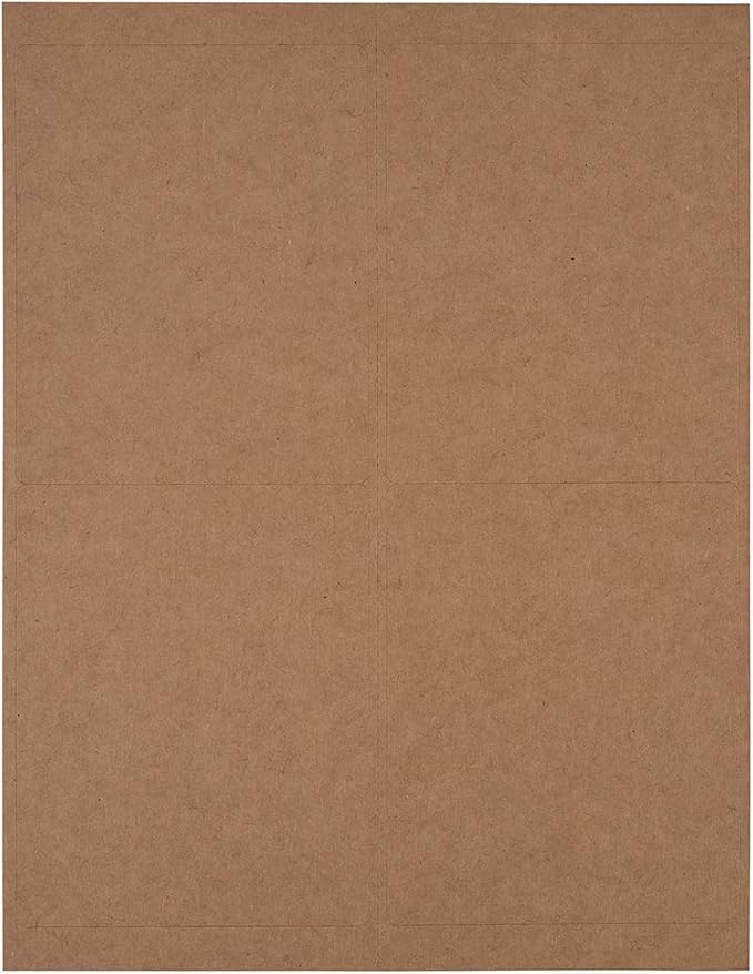 JAM PAPER Shipping Address Labels - 4 x 5 - Quarter Page/Extra Large - Brown Kraft - 120/Pack