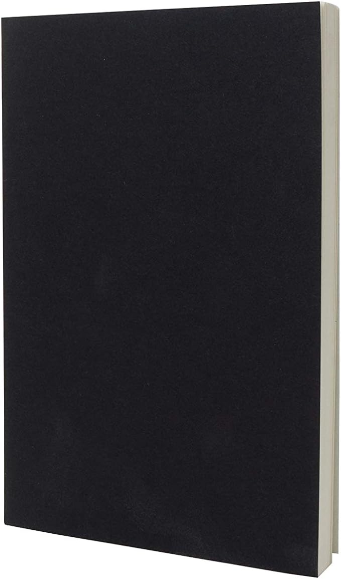 LayFlat Sketchbook - 5.5 x 8.25 Inches - Black Blank Note Book, 64 Sheets, Thick 100gsm Paper…