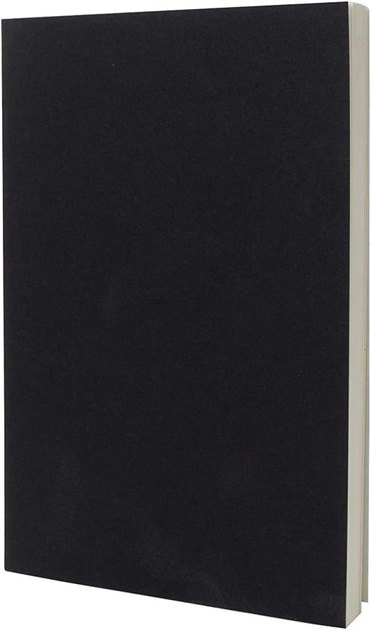 LayFlat Sketchbook - 5.5 x 8.25 Inches - Black Blank Note Book, 64 Sheets, Thick 100gsm Paper…