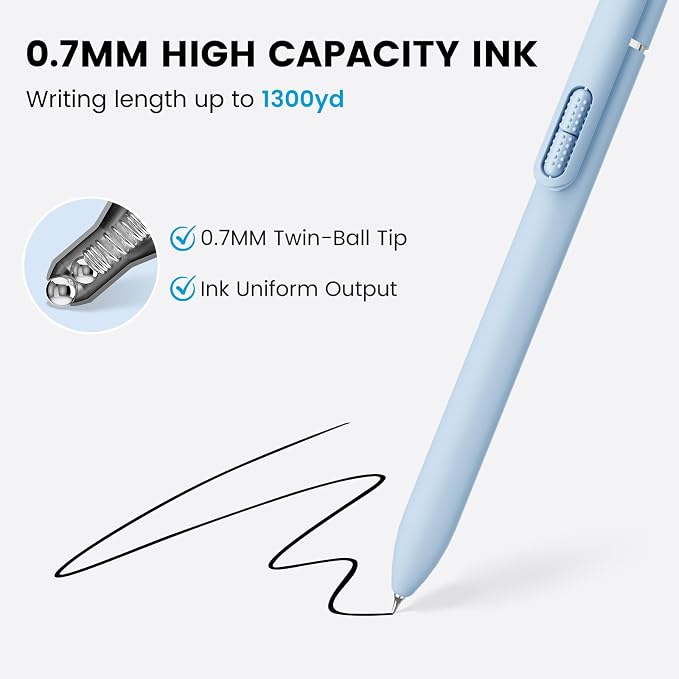 6 Pcs Fidget Pens & 6 Highlighters, 0.7mm Black Ink Quick-Drying | 0.7mm Fine Point, Smooth Writing, Long-Lasting Ink, Stress Relief Pens for Journaling, School Office, Gift for Women Men