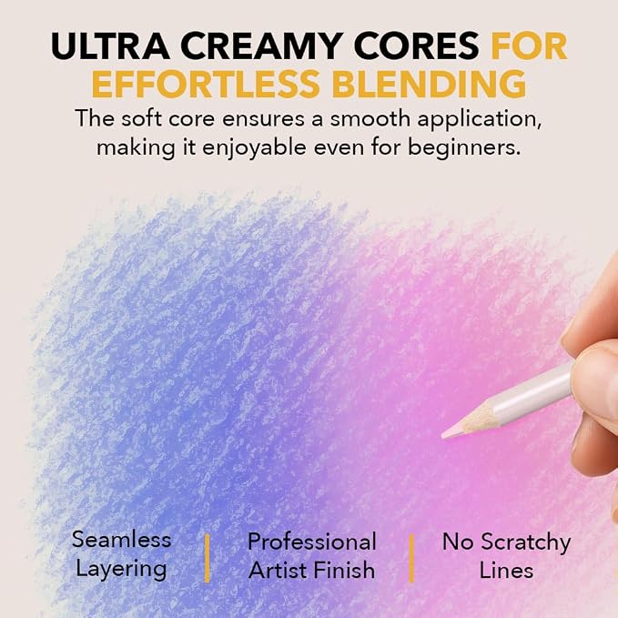 Castle Art Supplies Pasteltint Colored Pencils Tin Set | 48 Colors in Softer, Sumptuous Tones | for Professional and Adult Artists |Presented in Tin Case