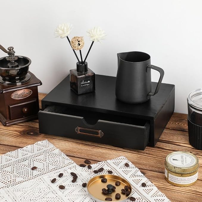 Wooden Storage Box Apothecary Drawers Vintage Wooden Drawers Wood Desktop Organizer with Drawers Countertop Drawers Library Card Catalog Cabinet Apothecary Cabinet（BLACK）