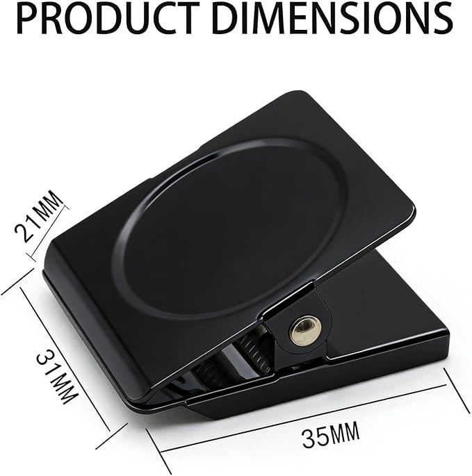 Square Strong Magnetic Clips, 1.2"-16 Pcs, 30 mm, Black, Refrigerator Magnet Clips, Magnets, Office Supplies, Photo Displays