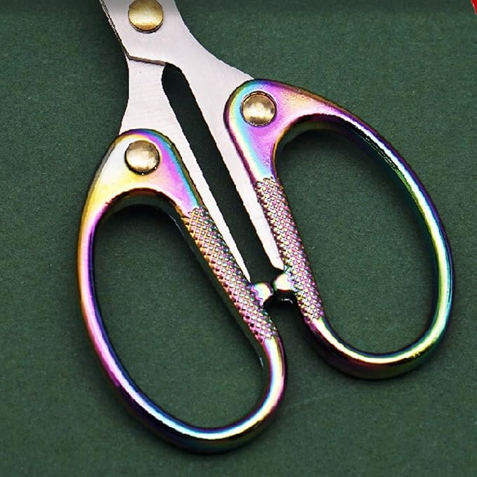 5-inch Small Craft Scissors, Sharp Blades Office Scissors for Desk, Stainless Steel All Purpose Scissors for Office, Home, School, DIY, Sewing, Fabric (Colorful)