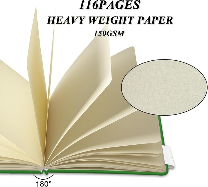 5" x 5" Hardcover Sketch Book,58 Sheets Small Mixed Media Pocket Sketch Pad | PU Cover,150 GSM Acid Free Artist Drawing Paper,Travel Journal Blank Notebook for Adults Sketching,Illustration.