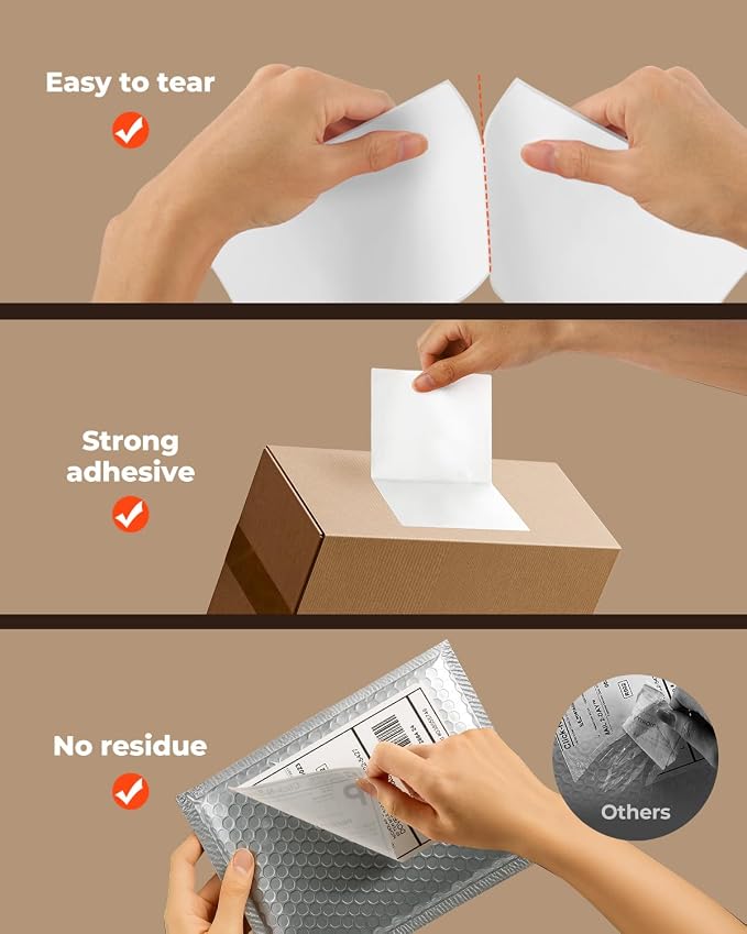 MUNBYN 4x6 Thermal Printer Labels, Commercial Grade, 220 Sheets/Stack | 4"x6" Fanfold Shipping Labels, No BPA and BPS, Print Clear and Sharp, Strong Adhesive, Compatible with Most Thermal Printers
