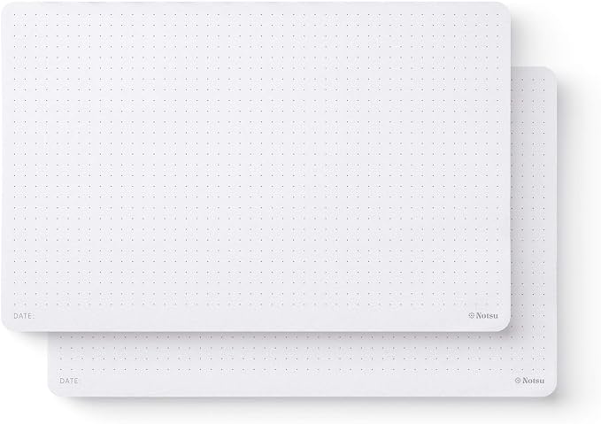 Notsu Dot Grid Desk Notepad, 2 Pack | Tear-Off Landscape Note Pad for Desk, Doubles as Mousepad | Premium Thick Dotted Paper, 50 Sheets, 5.5" x 8.5"