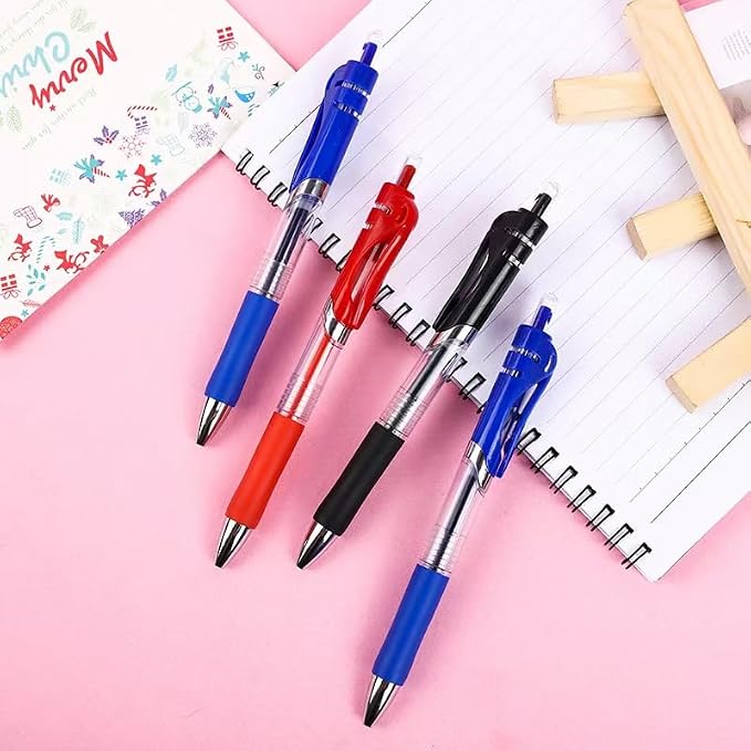 30pcs Black Gel Ink Pens for Writing, 0.5 mm Pens Fine Point Smooth Writing Pens for Journaling, Bulk Retractable Rollerball Pens for School Office.