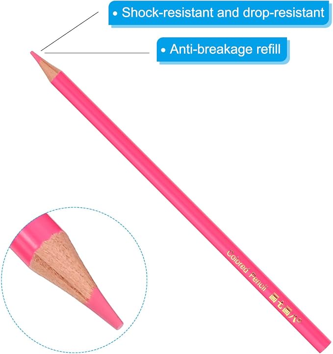 PATIKIL Pink Colored Pencils Set,20 Pcs Oil Color Pencils Wooden Coloring Drawing Pencil for Artists Art Painting