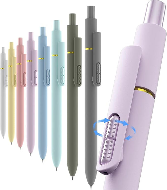 inkipen 8Pcs Gel Pens - 0.5mm Black Ink Pens Fine Point Smooth Writing, Quick Drying Journaling Pens, Cute School & Office Pens for Gift