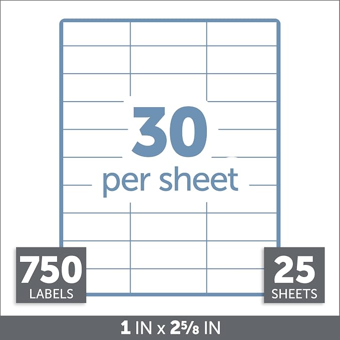 Office Depot White Inkjet/Laser Address Labels, 1in. x 2 5/8in., Pack Of 750, 505-O004-0003