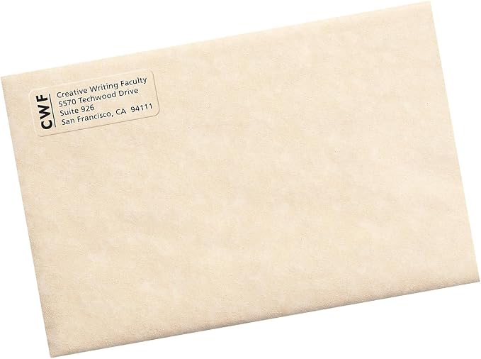 Avery Printable Return Address Labels, Sure Feed Technology, 2/3" x 1-3/4", Matte Clear, 600 Blank Mailing Labels (15695)