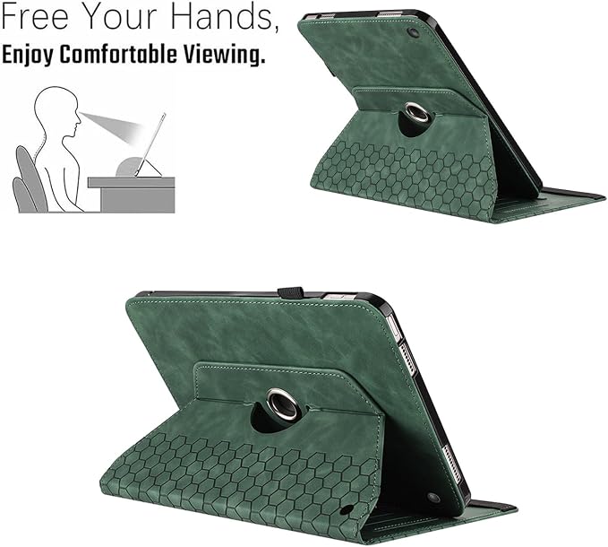 Rotating Case for Amazon Kindle Fire HD 10 Tablet & Fire 10 Plus Case,Green | (13th/11th Generation 2023/2021 Release) 360 Degree Swivel PU Leather Folio Stand Cover for 10.1" Fire HD 10 11th/13th Case