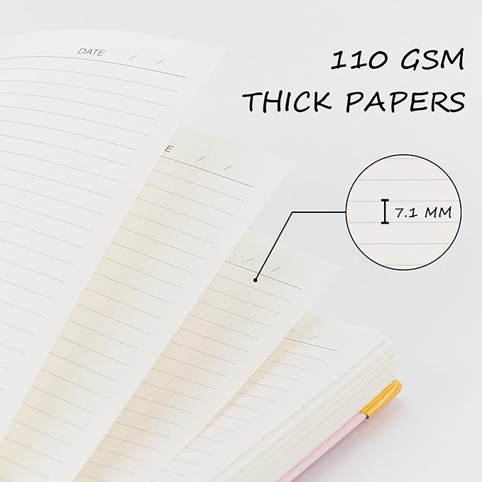 VANRTTO B5 Hardcover Spiral Notebook College Ruled Notebooks for Work Pink | Hardcover B5 Spiral Notebook, 110 GSM College Ruled Notebooks with 300 Lined Pages, 7.1x10 IN Notebooks for Work and School