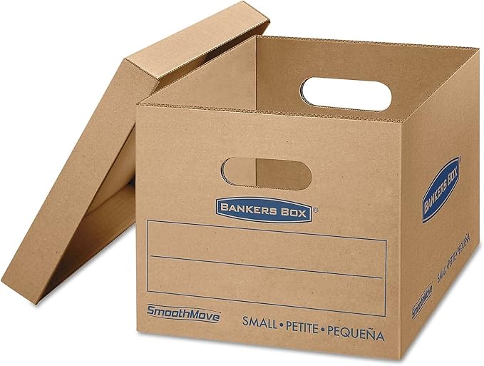 Bankers Box 20-Pack Small Classic Moving Boxes with Reinforced Handles | Pack books, files, and dense items with sturdy small boxes built for easy carrying and organized moves.