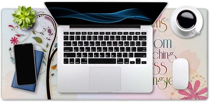 SSOIU Inspirational Christian Bible Verse Proberbs Quotes Extended Gaming Mouse Pad 35.5x15.7 in, Large Mouse Pad, She Opens Her Mouth with Wisdom and The Teaching of Kindness is on Her Tongue