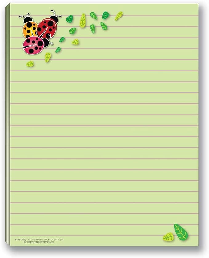 Cute Notepads - 4 Assorted Pads - USA Made - Ladybug, Bee, Butterfly, Dragonfly - Fun Small Gift