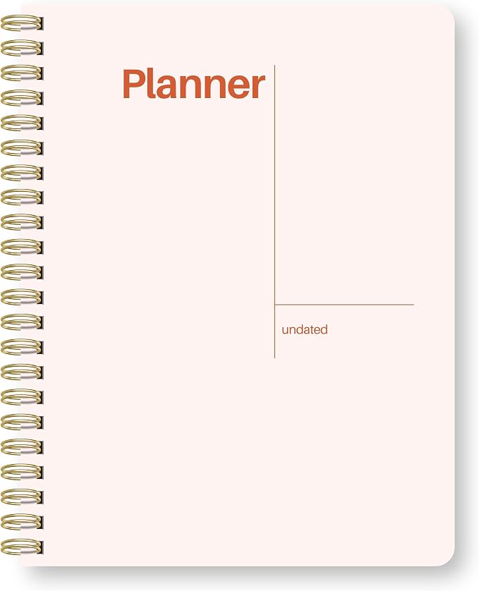 Undated Weekly Planner, 8.5" x 11", Dashboard Layout, Blush White | Dateless, Top Priorities, To Do List, Habit Tracker, Weekly Notes Space, Weekly Reflection, For Work, School & Life