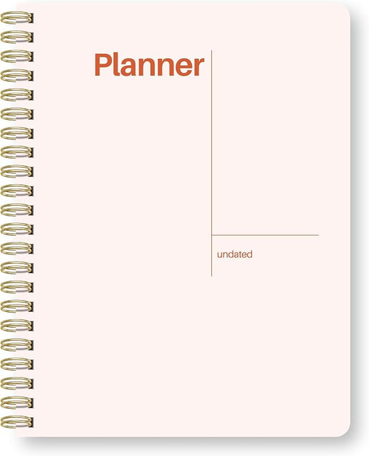 Undated Weekly Planner, 8.5" x 11", Dashboard Layout, Blush White | Dateless, Top Priorities, To Do List, Habit Tracker, Weekly Notes Space, Weekly Reflection, For Work, School & Life