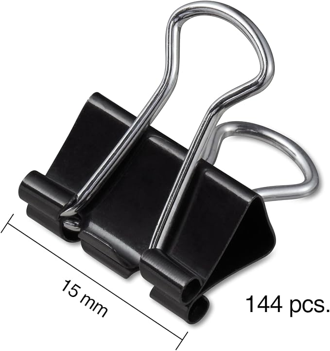 Staples Mini Binder Clips, 0.6" Width, Black, 432 Pack – Small Clips for Receipts, Notes & Paper Organization